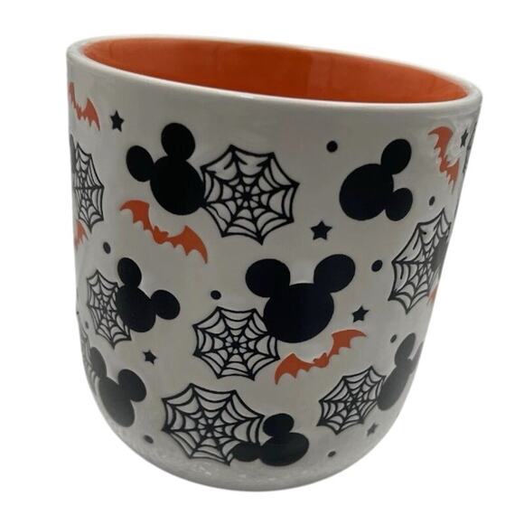 Disney Halloween MICKEY SPIDER WEBS BATS Ceramic Mug NEW - Picture 2 of 7